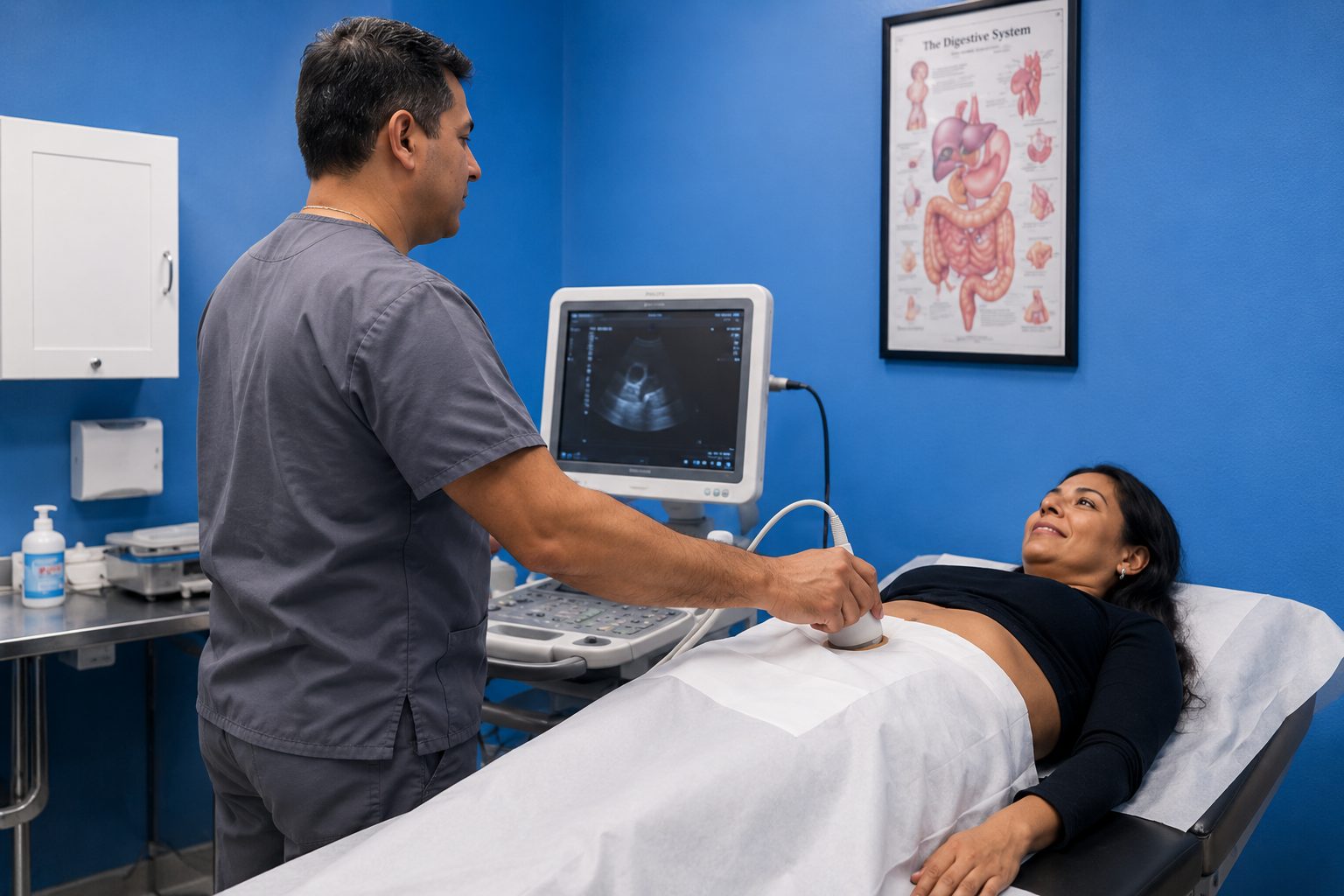 Ultrasonido diagnóstico en la Clínica Hispana La Caridad, Arlington TX